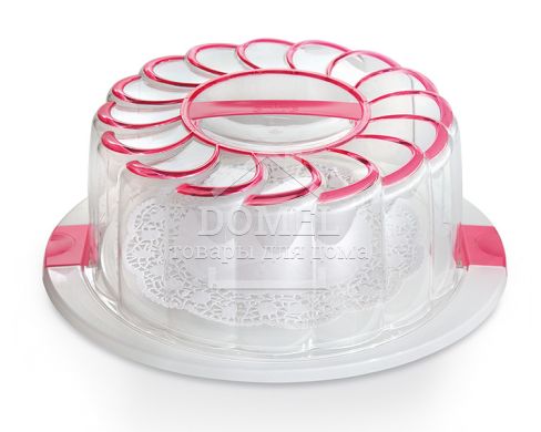 Контейнер для торту, 28 см, Для торта, Харчовий пластик, Пластик, 28 см, Кругла