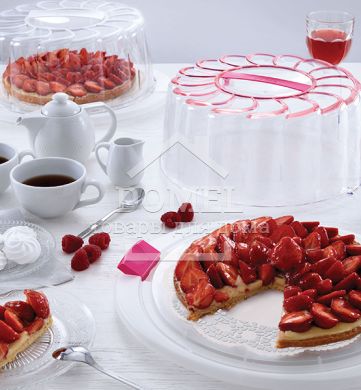 Контейнер для торту, 28 см, Для торта, Харчовий пластик, Пластик, 28 см, Кругла