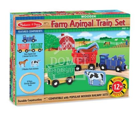 MD10644 Farm Animal Train Set (Деревянный набор "Поезд с животными")