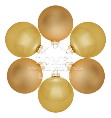 Елочные шарики "House of Seasons" комплект 6 шт., Шампань