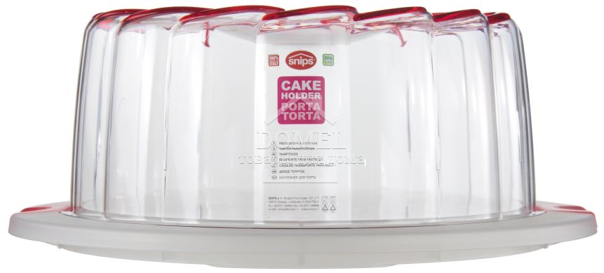Контейнер для торта, 28 см красный дизайн, Для торта, Пищевой пластик, Пластик, 28 см, Круглая