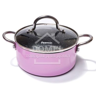 Кастрюля Fissman Mini Chef 16x7см 1,3 л с крышкой чайная роза 4238
