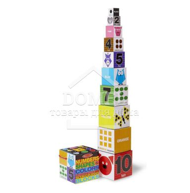MD9042 Numbers, Shapes & Colors Nesting & Stacking Blocks (Набір блоків "Числа, форми і кольору", Для хлопчиків, Від 2 років, Конструктори навчальні