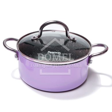 Каструля Fissman Mini Chef 18x8см 1,8 л з кришкою лиловая 4259