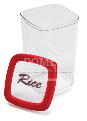 Контейнер для хранения, 1,5 л "Рис", 1500 мл, Контейнер для хранения, Пищевой пластик, Пластик, Квадратная