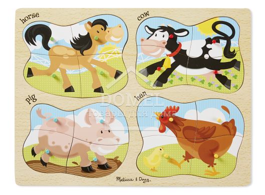 MD9858 4-in-1 Farm Peg (Деревянные пазлы 4 в 1 "Ферма")