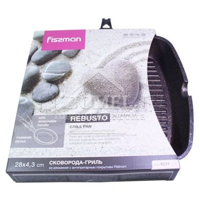 Сковорода-гриль без крышки Fissman Rebusto 28 см 4231