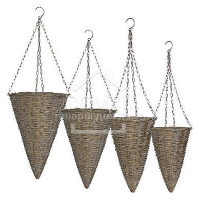 Горщик для рослин комплект з 4-х шт, лоза, колір сірий, 8717669978534