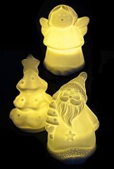 Комплект із 3-х декоративних керамічних фігурок "Янгол/ялинка/Санта", 9 см*діам.6 см