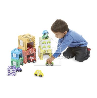 MD12435 Nesting & Sorting Garages & Cars (Набор блоков-кубов "Автомобили и гаражи")