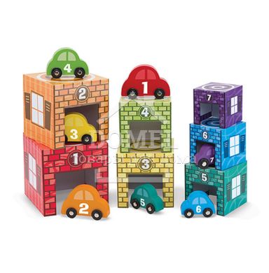 MD12435 Nesting & Sorting Garages & Cars (Набор блоков-кубов "Автомобили и гаражи")
