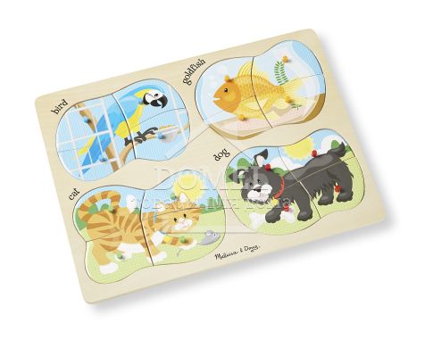 MD9861 4-in-1 Pets Peg (Деревянные пазлы 4 в 1 "Домашние животные")