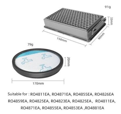 Набір фільтрів DOMPRO DP13074 для пилососів Rowenta, Tefal ZR780000, Rowenta, Tefal