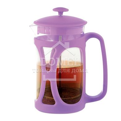 Заварювальний чайник з поршнем OPERA 800 мл, колір ЛІЛОВИЙ (скляна колба)