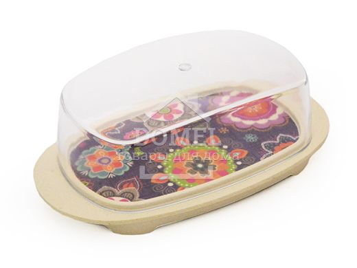 Маслянка PURPUR 18x11x6 см з пластиковою кришкою (бамбукове волокно)