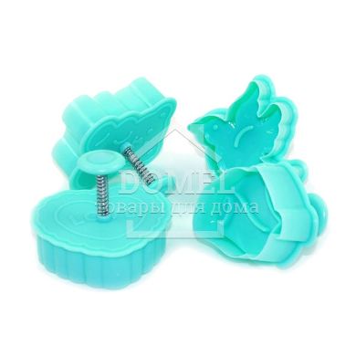 Набір з 4 міні-формочки для вирізання печива з поршнем (пластик)