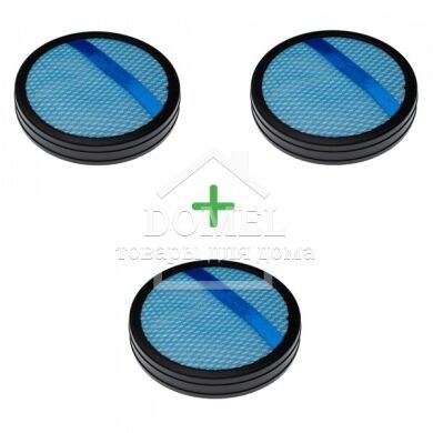Комплект (3 шт.) фільтрів DOMPRO DP13059 для акумуляторних пилососів Philips PowerPro Aqua/Duo (FC5007/01, 432200494361), Philips
