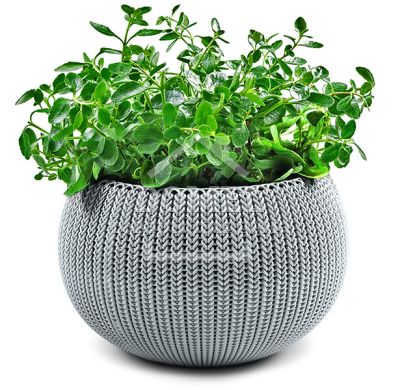 Горщик для рослин COZIES M сірий в комплекті ланюжок, 7290106927841