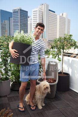 Горщик для квітів L Cylinder Planter сірий, 7290103669430
