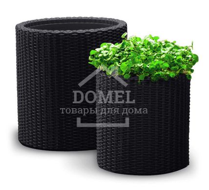 Набір горщиків для квітів Cylinder Planter Set, сірий, 7290106920453