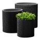 Набір горщиків для квітів Cylinder Planter Set, сірий, 7290106920453