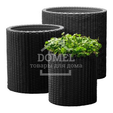 Набір горщиків для квітів Cylinder Planter Set, сірий, 7290106920453