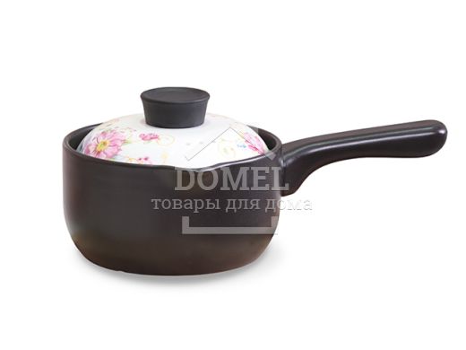 Ківш DEL FUOCO 16x8,5 см / 1,0 л з кришкою, колір FIJI (жароміцна кераміка)