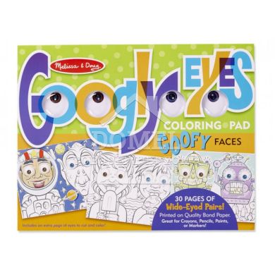 MD15169 Goofy Faces - Googly Eyes Coloring Pad (Розмальовка з очима "Лица")
