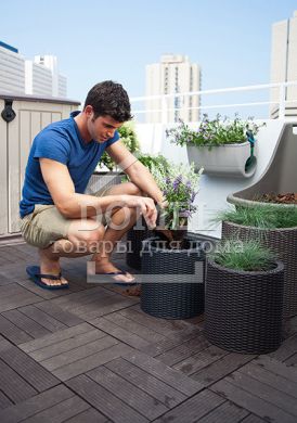 Набір горщиків для квітів Cylinder Planter Set, коричневий, 7290103664787