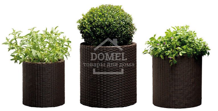 Набір горщиків для квітів Cylinder Planter Set, коричневий, 7290103664787