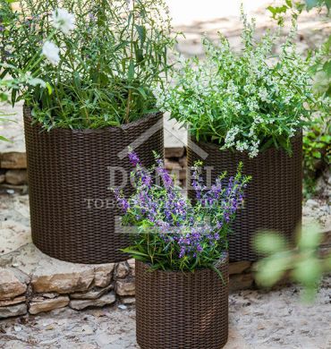 Набір горщиків для квітів Cylinder Planter Set, коричневий, 7290103664787