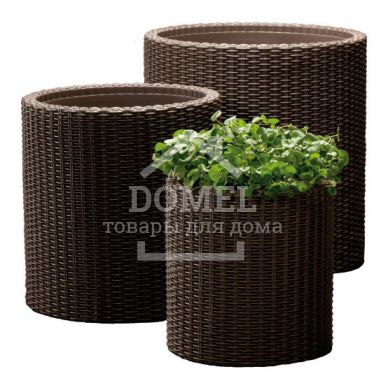 Набір горщиків для квітів Cylinder Planter Set, коричневий, 7290103664787