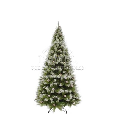 Сосна искусственная Pittsburgh зеленая с эффектом покрытия инеем и шишками, 1,85 м, Triumph Tree Edelman, Сосна, Зеленый, Иней, шишки, 150 - 200 см