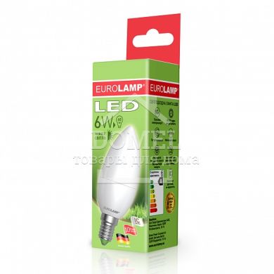 EUROLAMP LED Лампа ЕКО серія "D" CL 6W E14 3000K, E14, 3000K, 500Lm, 6W