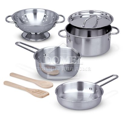 MD14265 Pots & Pans Set (Ігровий набір посуду з нержавіючої сталі), Від 3 років, Іграшковий посуд
