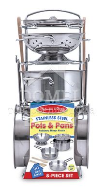 MD14265 Pots & Pans Set (Ігровий набір посуду з нержавіючої сталі), Від 3 років, Іграшковий посуд