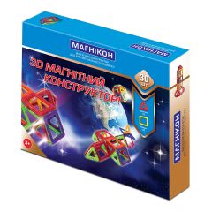 3D магнитный конструктор МАГНІКОН, 30 дет., От 3 лет, Магнитные конструкторы