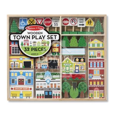 MD14796 Wooden Town Play Set (Деревянный набор "Город"), От 3 лет, Фигурки