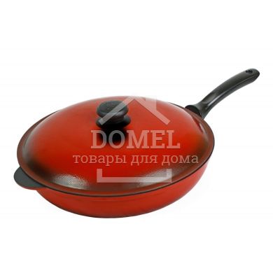 Сковорода з одним литим вушком та пласт-ручкою склоемаль 300 мм ЛС30урк, 4820149870861