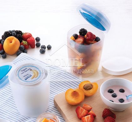 Контейнер для йогурту/салату 0,5 л диспл, 500 мл, Контейнер для зберігання, Харчовий пластик, Пластик, Кругла