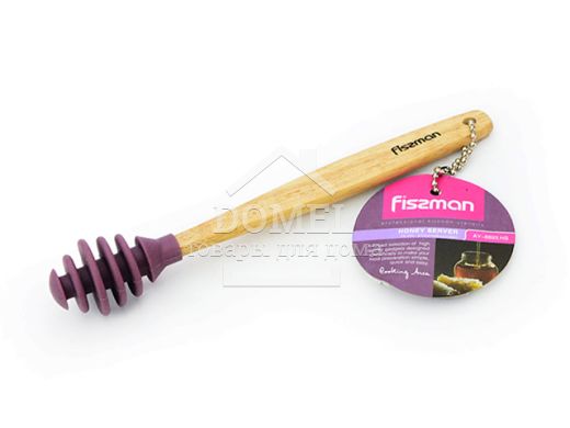 Ложка для меду 18 см (силікон з дерев'яною ручкою)