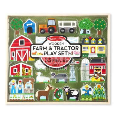 MD14800 Wooden Farm & Tractor Play Set (Деревянный набор "Ферма и трактор"), От 3 лет, Фигурки