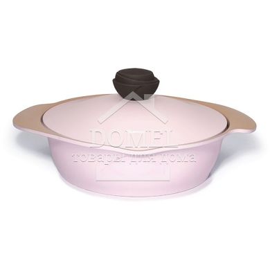 Низька каструля AZALEA 24 см 2,6 л з металевою кришкою (литий алюм. з керам. антиприг. покриттям)