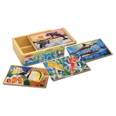 MD3795 Sea Life Jigsaw Puzzles in a Box (Життя моря - набір з 4 пазлів)