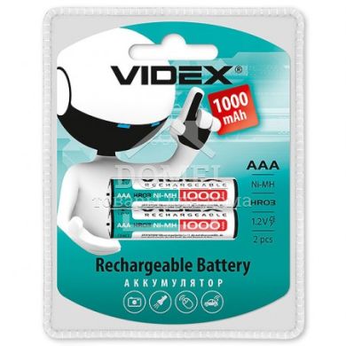 Акумулятори Videx HR03 / AAA 1000mAh double blister / 2pcs 20/200, ціна за 1 шт.