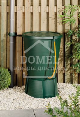 Ємність для збору дощової води з підставкою Indigo Water Butt & Base, 200 л, колір темно-зелен.
