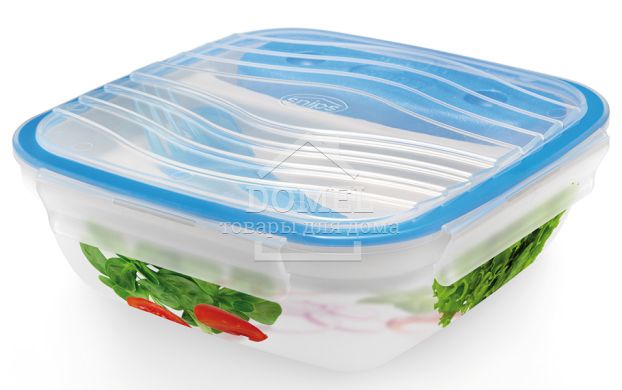 Контейнер для ланчу 1,5 л, 1500 мл, Контейнер для зберігання, Харчовий пластик, Пластик, Квадратна