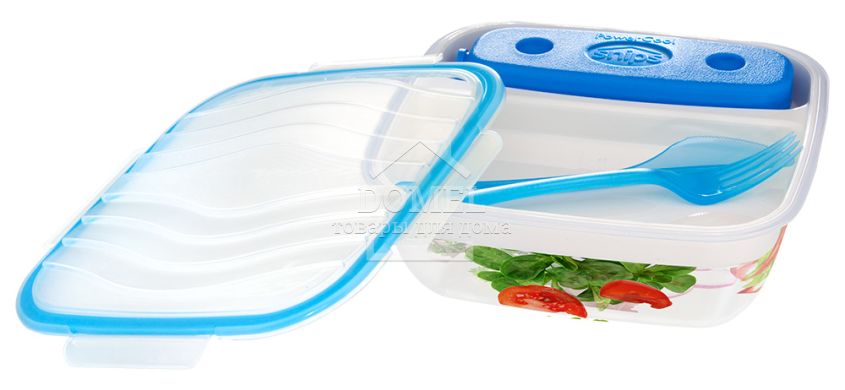 Контейнер для ланчу 1,5 л, 1500 мл, Контейнер для зберігання, Харчовий пластик, Пластик, Квадратна