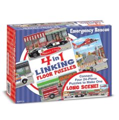 MD8913 4 in 1 Linking Floor Puzzles - Emergency Rescue ("Рятувально-аварійний машини" - підлоговий пазл, 4 в 1, 24 ел.), Для хлопчиків, Від 4 років, Пазли підлогові