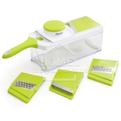 Терка - шинковниця с контейнером 25x11x8.5 см с 4 сменными лезвиями (нержавеющая сталь в пластик корп)